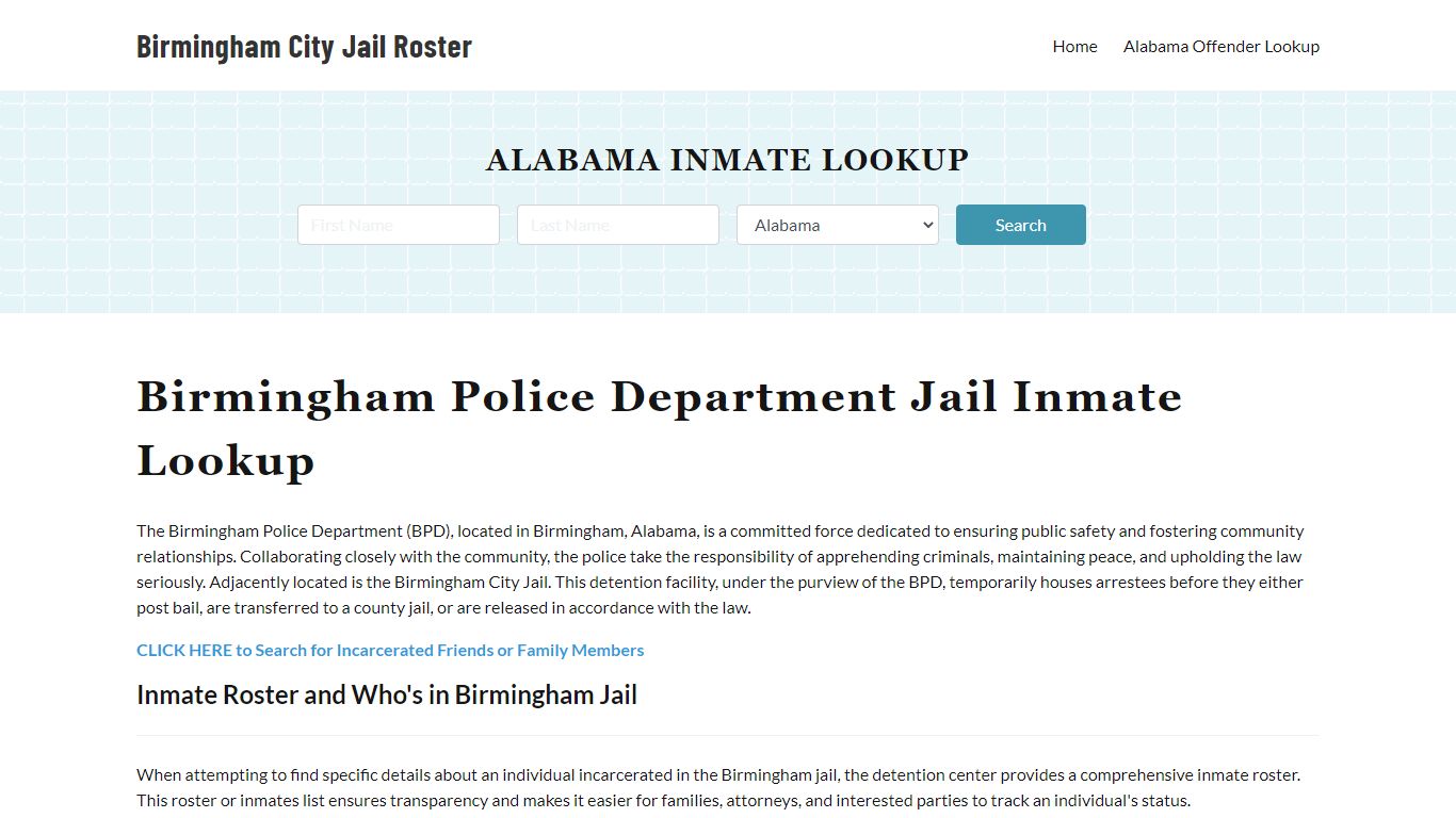 Birmingham Police Department & City Jail, AL Inmate Roster, Arrests ...